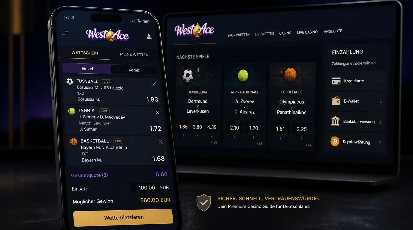 Mobiler Wettschein mit Live-Quoten, Sportmärkten und Auswahl für eine Kombiwette